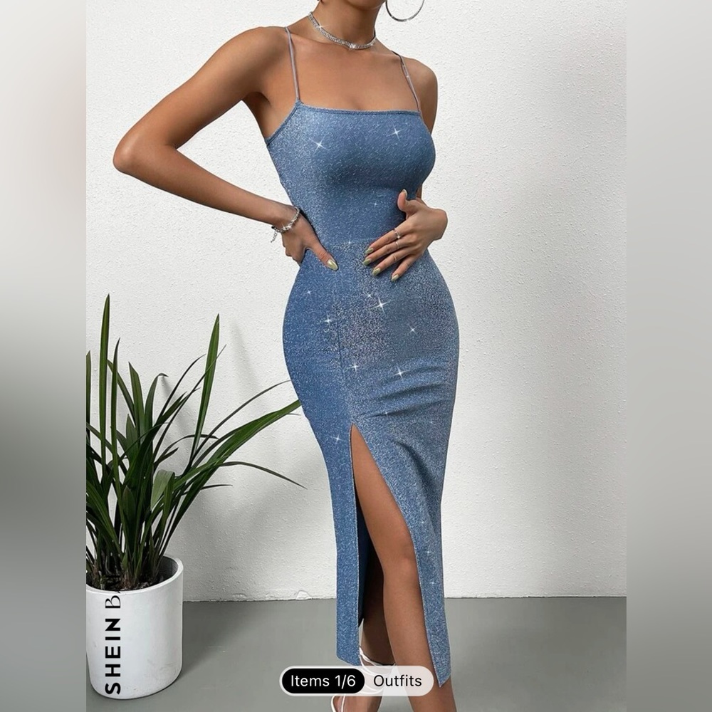 Shiny blue prom/homecoming dress! (SMALL)